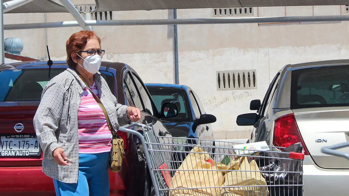 Gente de compras carrito de mandado cubrebocas - Mike Acosta (13)